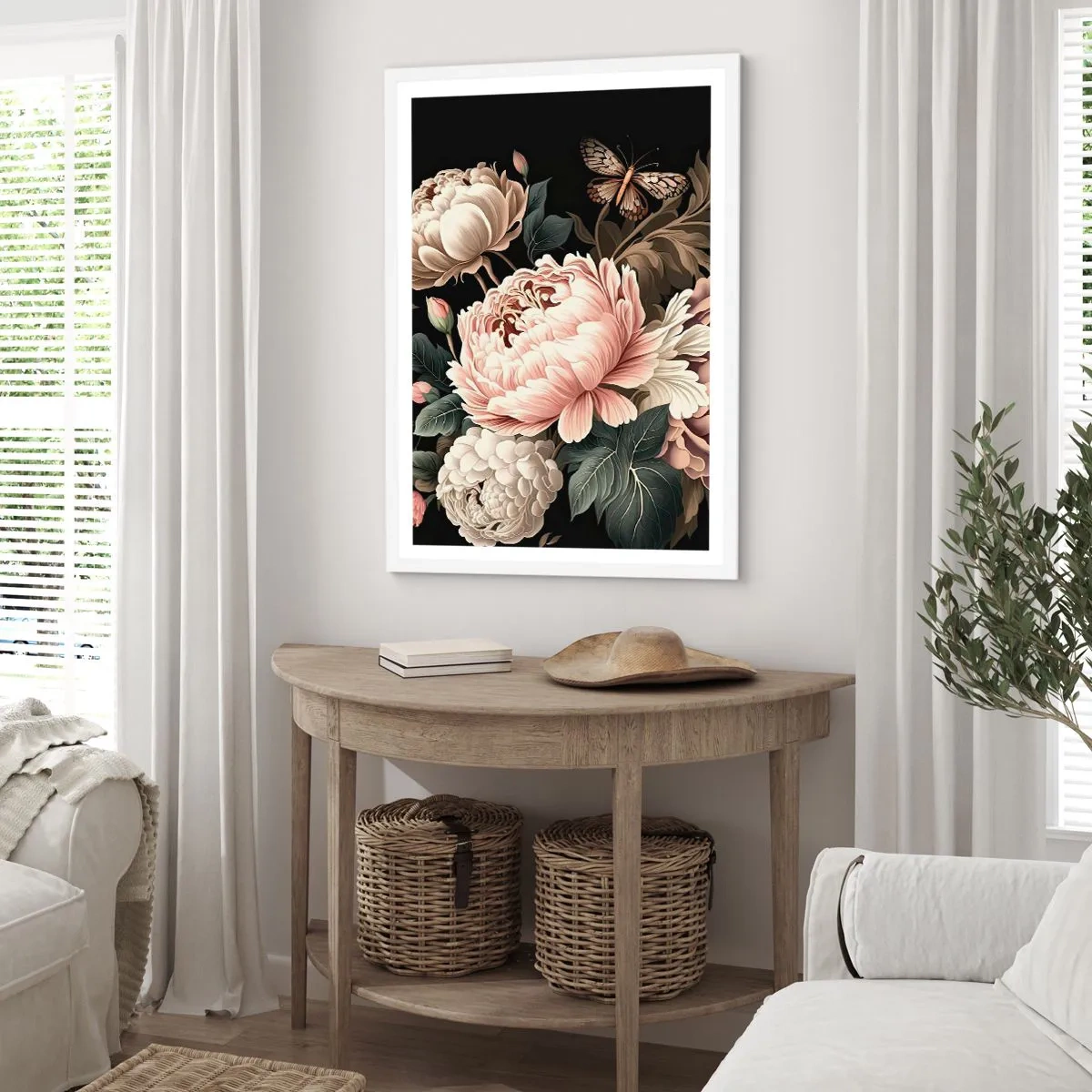Poster în ramă albă - În stil baroc - 70x100 cm