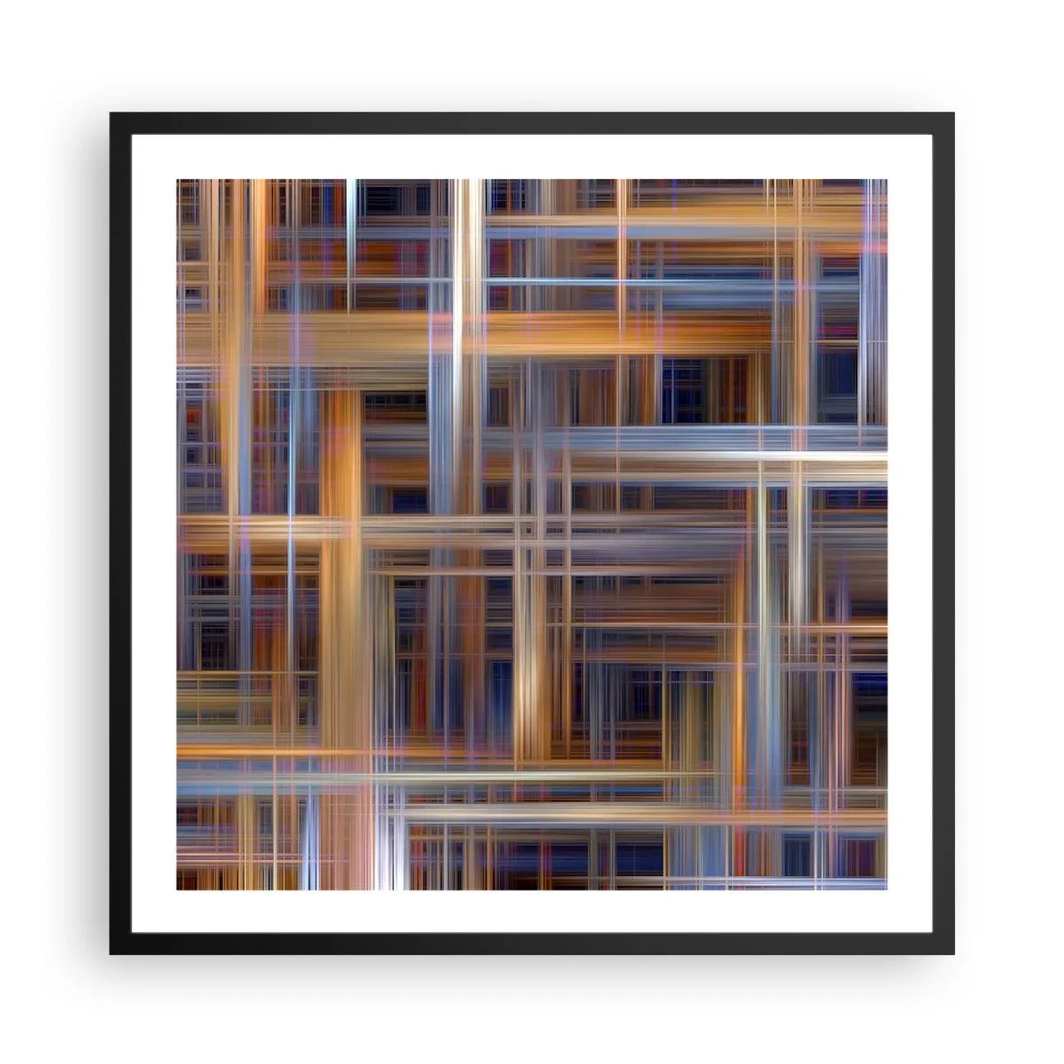 Poster în ramă neagră - Țesut din lumină - 60x60 cm