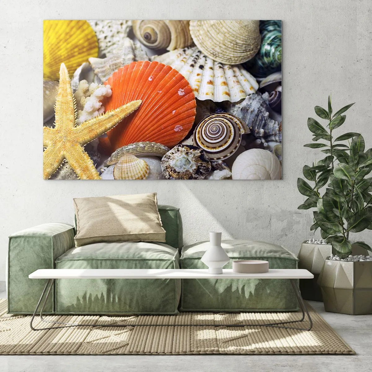 Tablou pe sticlă - Comorile oceanului - 100x70 cm