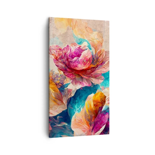 Tablou pe pânză - Splendoarea colorată a buchetului de flori - 45x80 cm