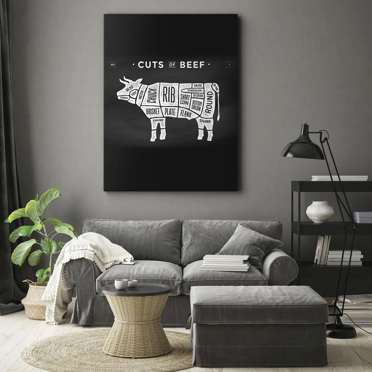 Tablou pe pânză - Abecedar de măcelar - 50x70 cm