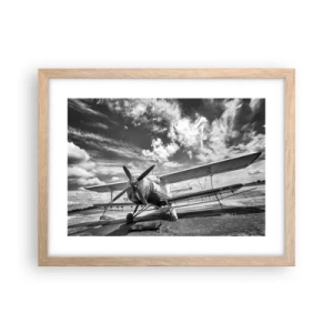 Poster în ramă de stejar deschis - Abia aștept! - 40x30 cm