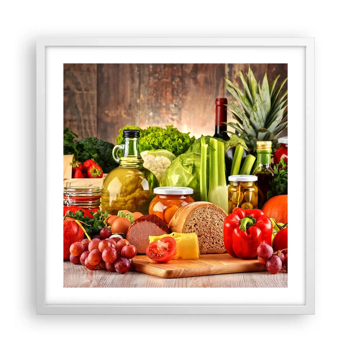Poster în ramă albă - Afumate, prăjite, marinate - 50x50 cm