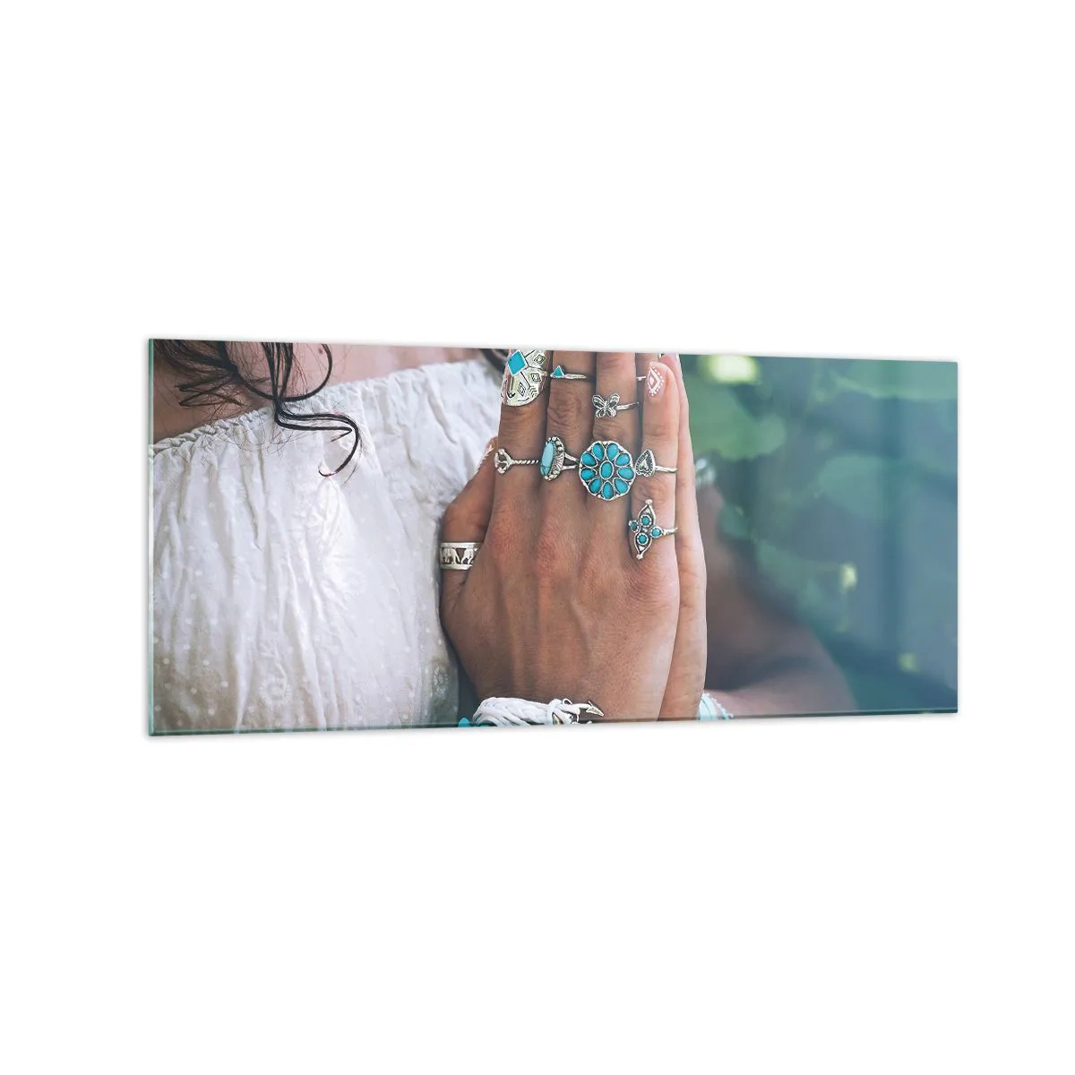 Tablou pe sticlă - Bine ați venit în centrul ființei - 120x50 cm