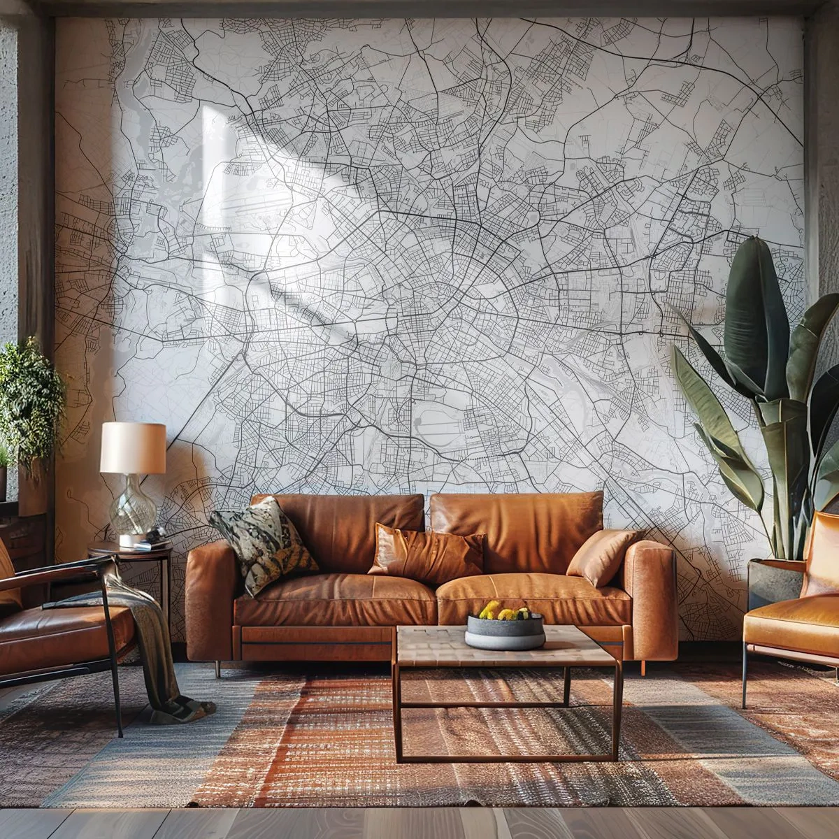 Tapet Premium Sand - Floare de Berlin - Oraș, Harta orasului, Berlin - 350x256 cm