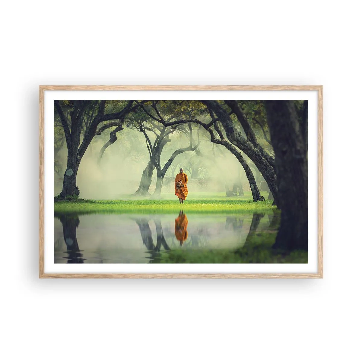 Poster în ramă de stejar deschis - Pe drumul spre iluminare - 91x61 cm