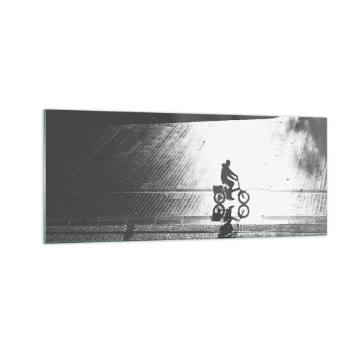 Tablou pe sticlă - Înainte, prin oraș - 100x40 cm