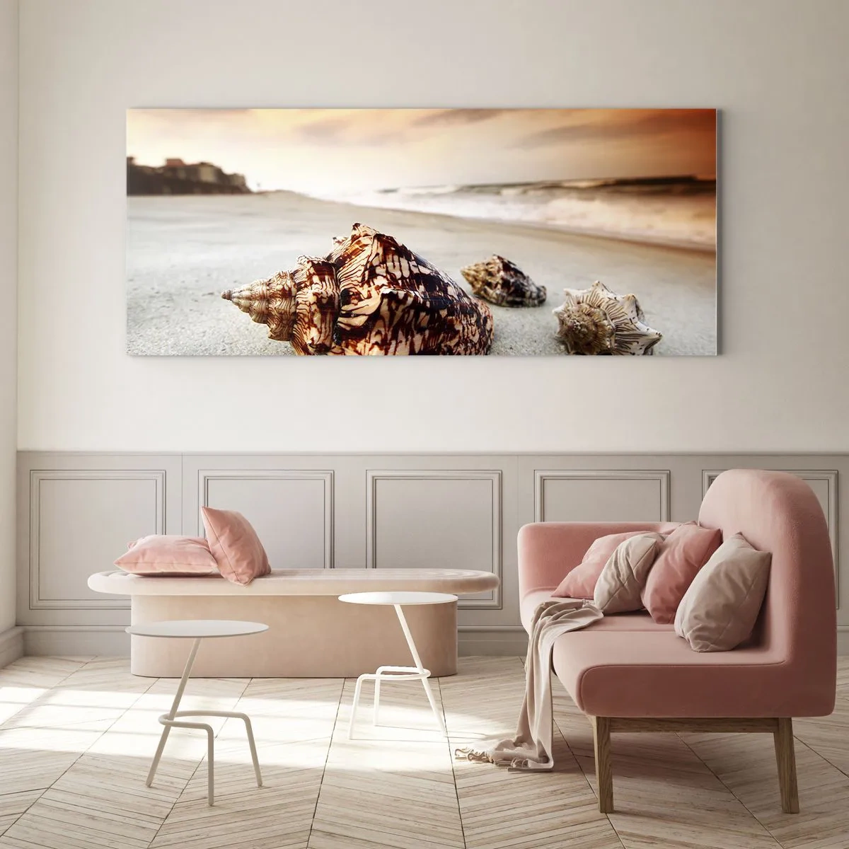 Tablou pe sticlă - Exilate de valuri - 160x50 cm