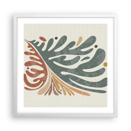 Poster în ramă albă - Frunză multicoloră - 50x50 cm