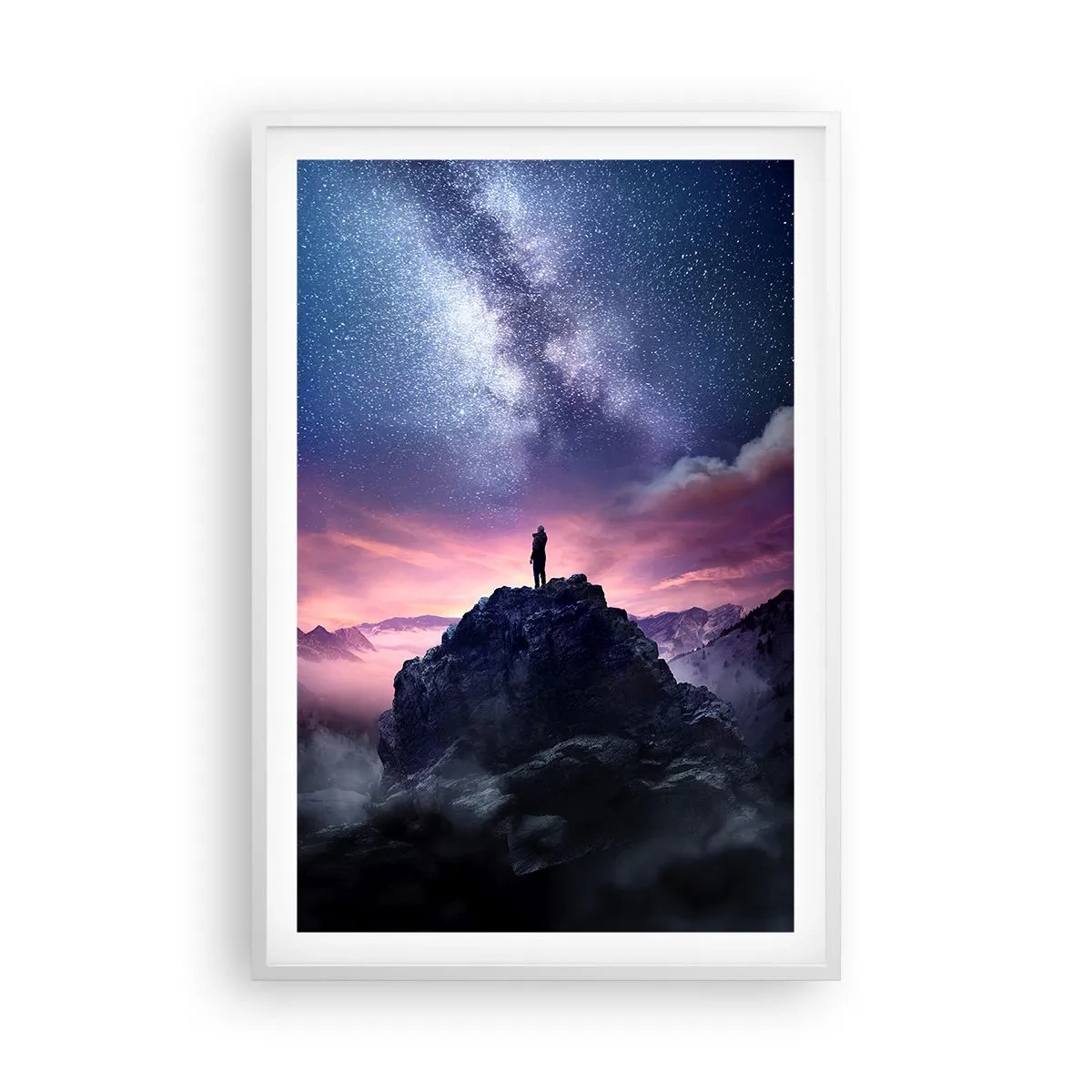 Poster în ramă albă - Și a simțit viața - 61x91 cm