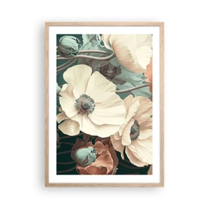 Poster în ramă de stejar deschis - Șoapta macilor - 50x70 cm