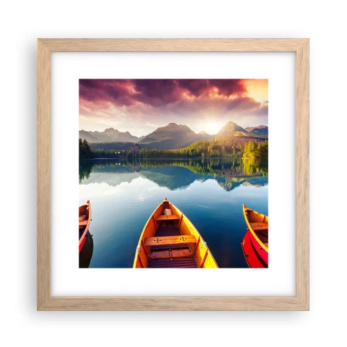 Poster în ramă de stejar deschis - Nimic împotriva naturii - 30x30 cm