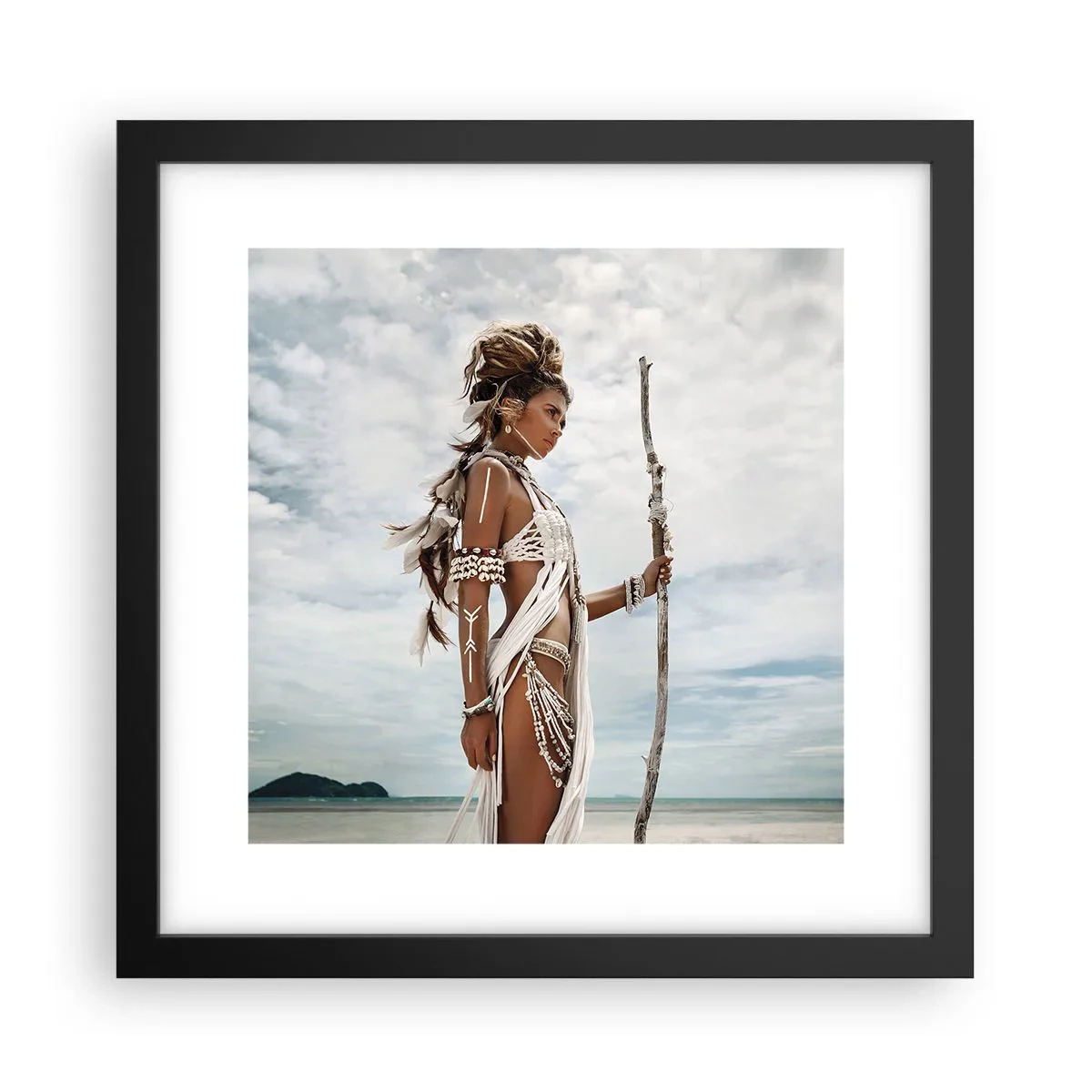 Poster în ramă neagră - Regina tropicelor - 30x30 cm