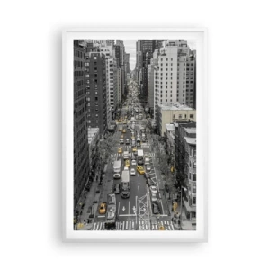 Poster în ramă albă - Viața în New York - 61x91 cm