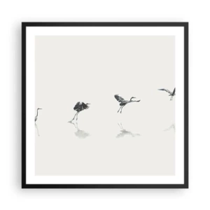 Poster în ramă neagră - Patru pași simpli - 60x60 cm
