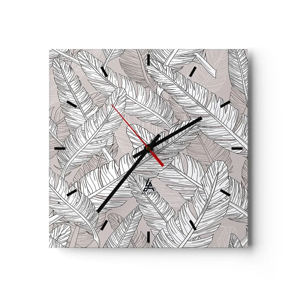 Ceas de perete - Ceas pe sticlă - Vijelie cu pene - 30x30 cm