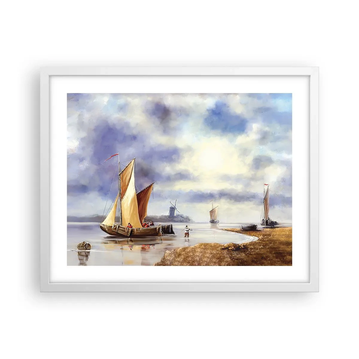 Poster în ramă albă - Întoarcerea marinarilor - 50x40 cm