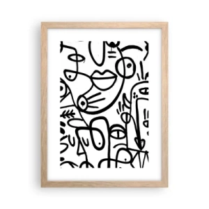Poster în ramă de stejar deschis - Chipuri și miraje - 30x40 cm