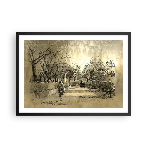 Poster în ramă neagră - Un moment reținut cu pene - 70x50 cm