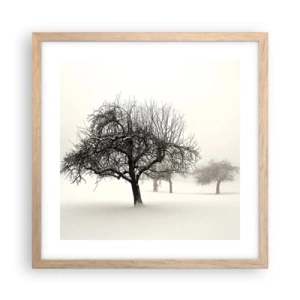 Poster în ramă de stejar deschis - Hibernare - 40x40 cm