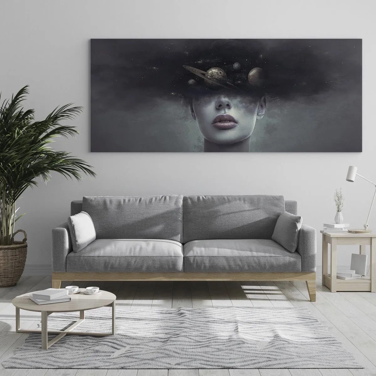 Tablou pe sticlă - Și planetele o iau razna... - 90x30 cm