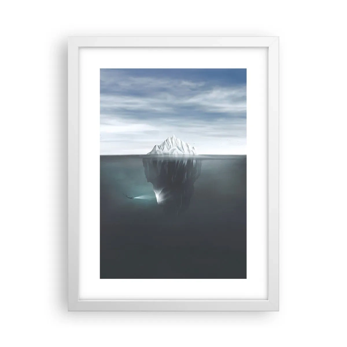 Poster în ramă albă - Un mister subacvatic - 30x40 cm
