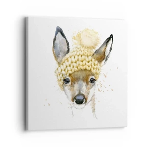 Tablou pe pânză - Pentru iarnă într-o pădure înzăpezită - 30x30 cm