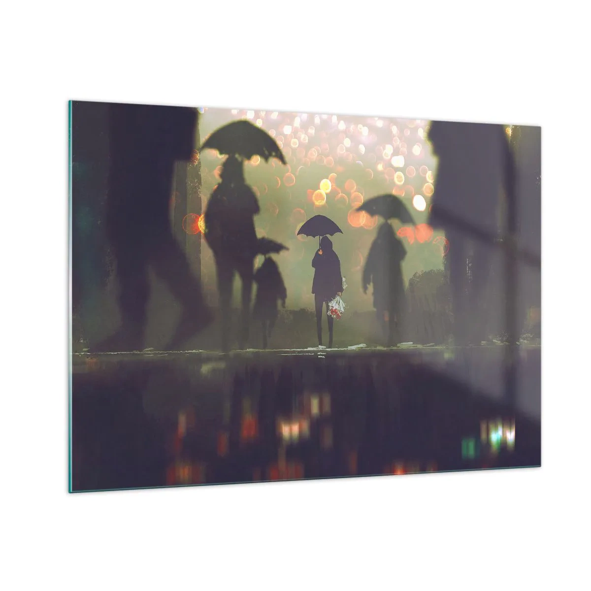 Tablou pe sticlă - Din perspectiva unei picături de ploaie - 100x70 cm