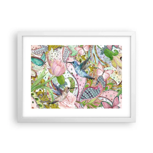 Poster în ramă albă - Încurcat în viță de vie - 40x30 cm