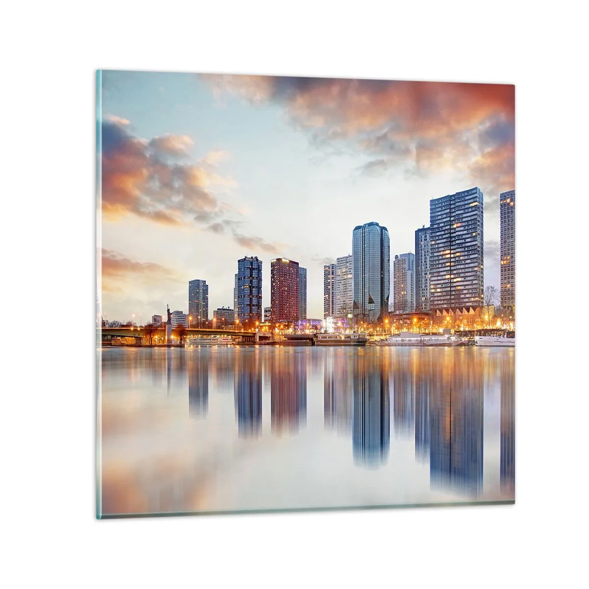 Tablou pe sticlă - Calmul monumental al Parisului - 70x70 cm