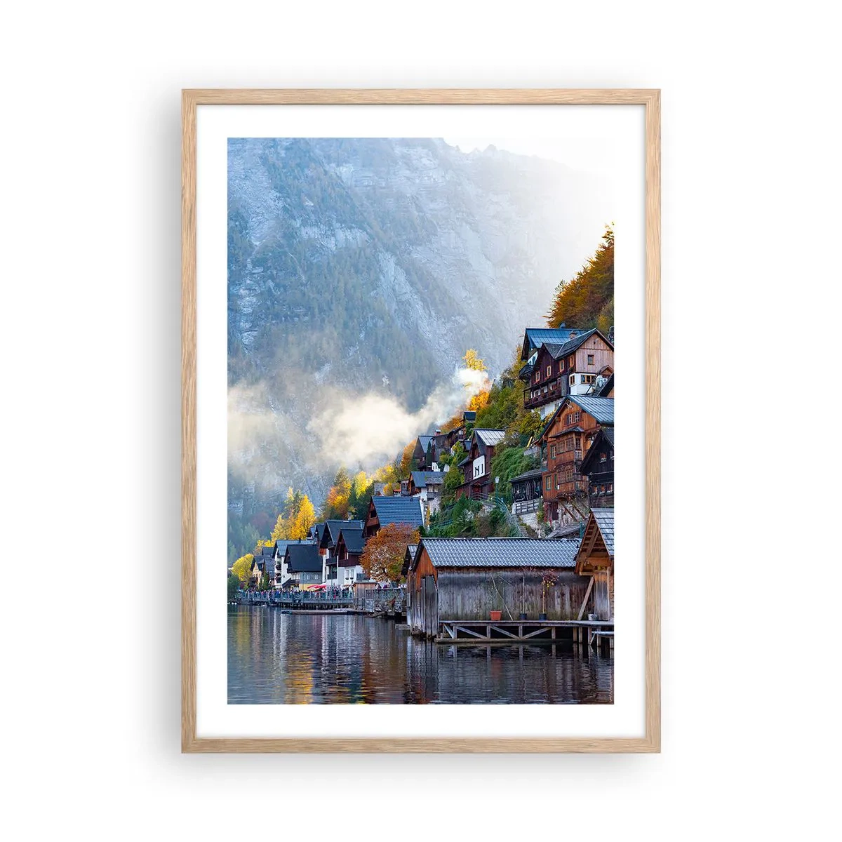 Poster în ramă de stejar deschis - Atmosferă alpină - 50x70 cm