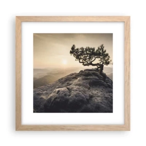 Poster în ramă de stejar deschis - Viața învinge întotdeauna - 30x30 cm