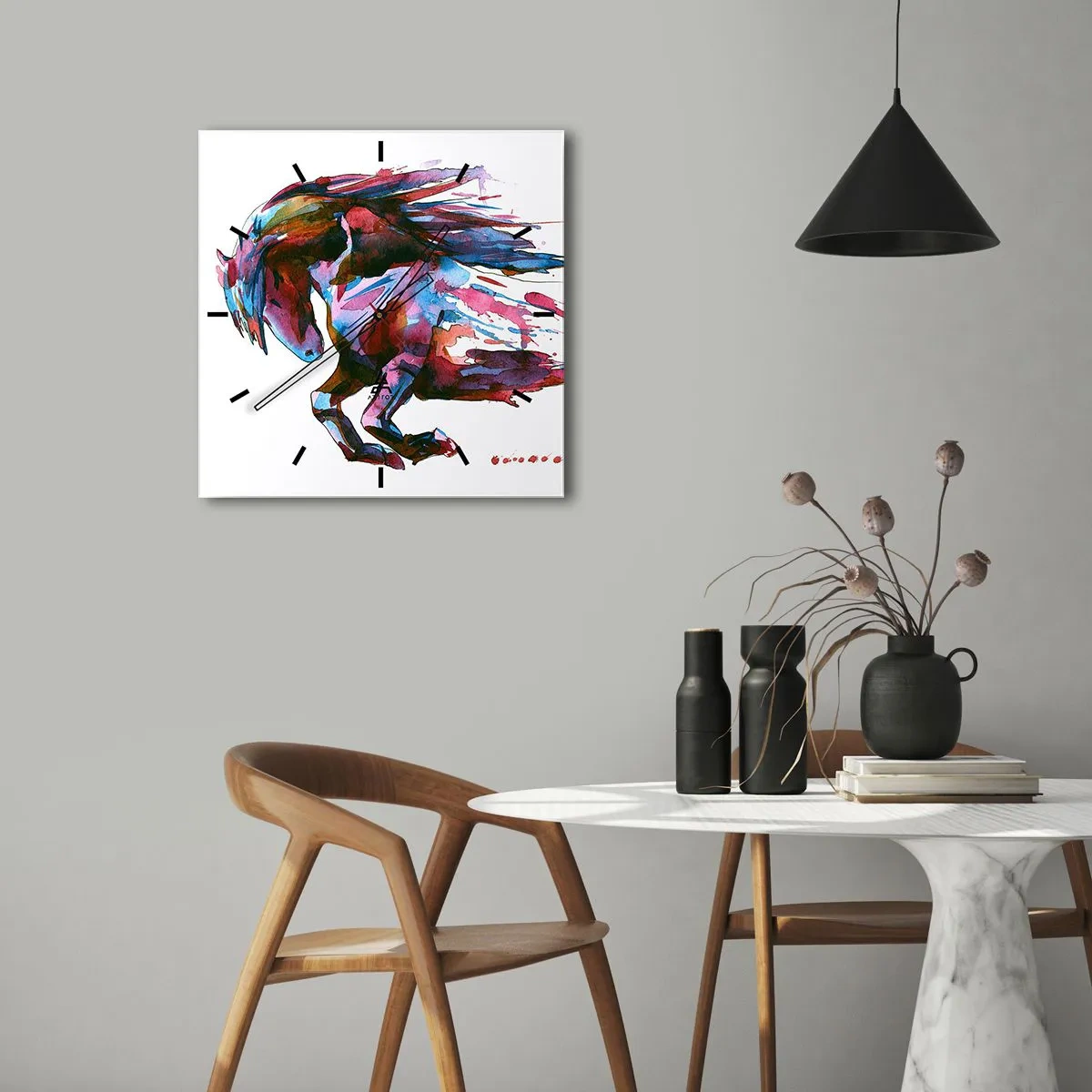 Ceas de perete - Ceas pe sticlă - În exaltare - 40x40 cm