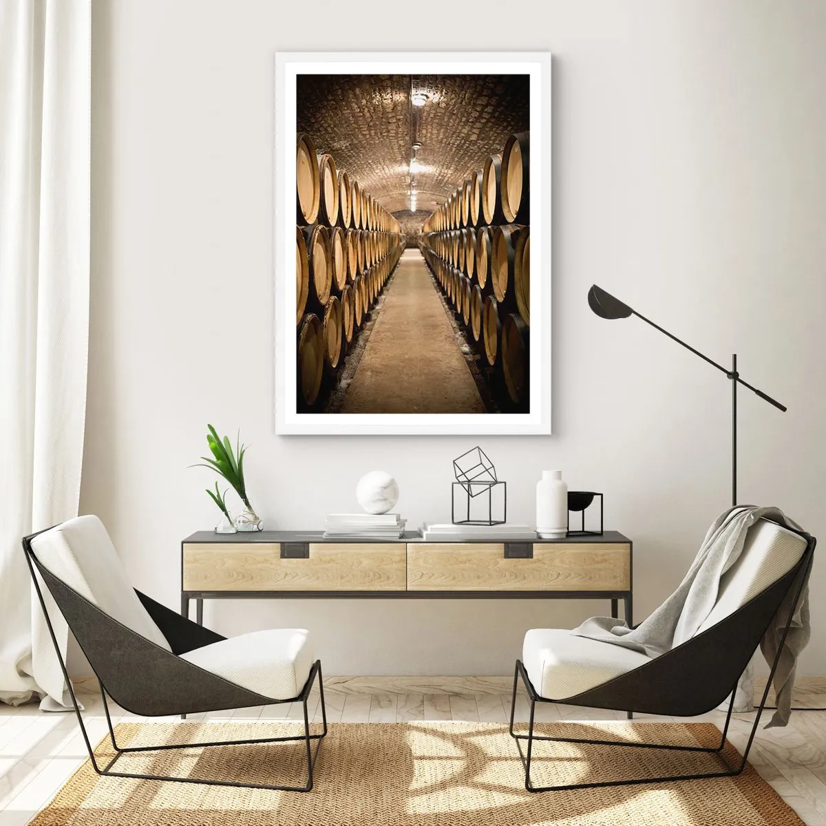 Poster în ramă albă - În pivniță de vin - 40x50 cm
