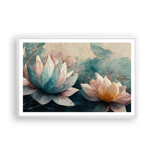 Poster în ramă albă - Stele de lac - 91x61 cm