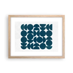 Poster în ramă de stejar deschis - Cercuri și semicercuri - 40x30 cm