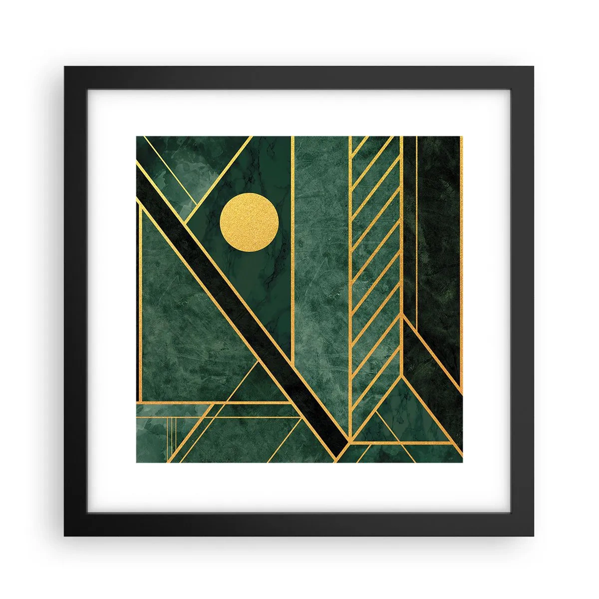 Poster în ramă neagră - Dinamica aurului și a azurului - 30x30 cm
