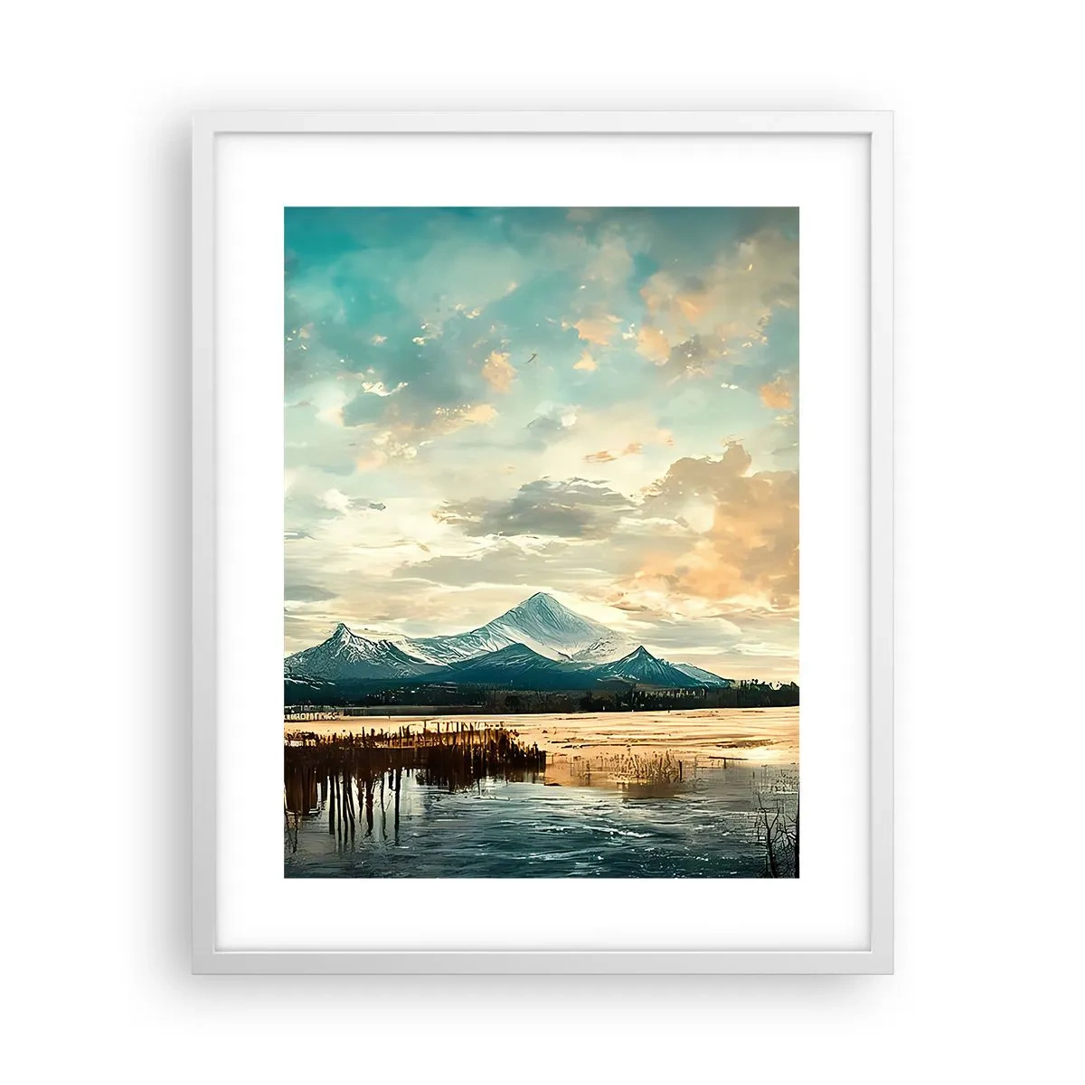 Poster în ramă albă - Sub protecția cerului - 40x50 cm