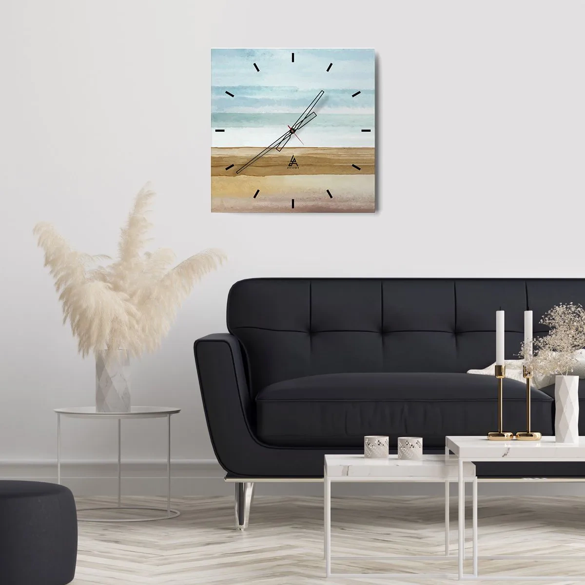 Ceas de perete - Ceas pe sticlă - Serenitate - 30x30 cm