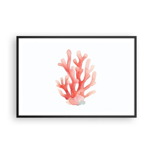Poster în ramă neagră - Culoare de coral - 91x61 cm