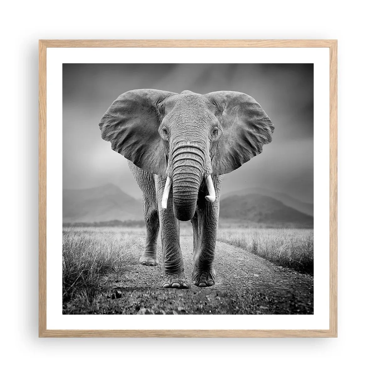 Poster în ramă de stejar deschis - Gazda te salută - 60x60 cm