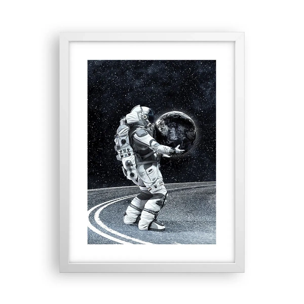 Poster în ramă albă - Pe Calea Lactee - 30x40 cm