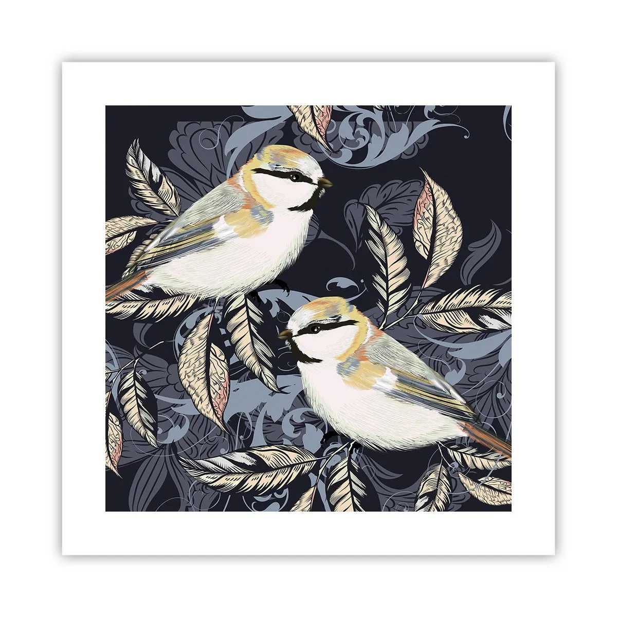 Poster - Ciripirile galben-albastru - 40x40 cm