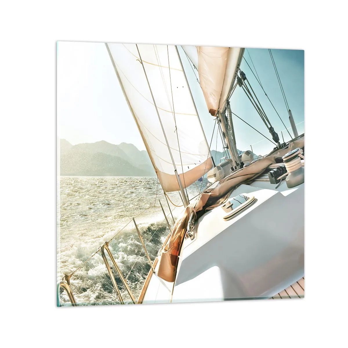 Tablou pe sticlă - Pânzele umflate de vânt - 30x30 cm