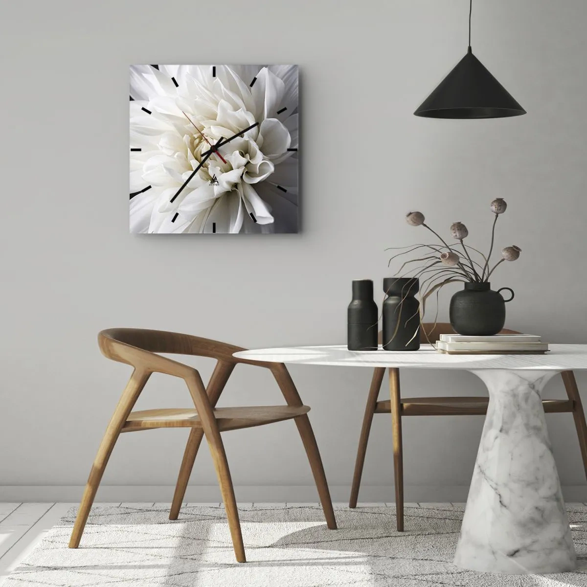 Ceas de perete - Ceas pe sticlă - Dimineața miresei - 30x30 cm