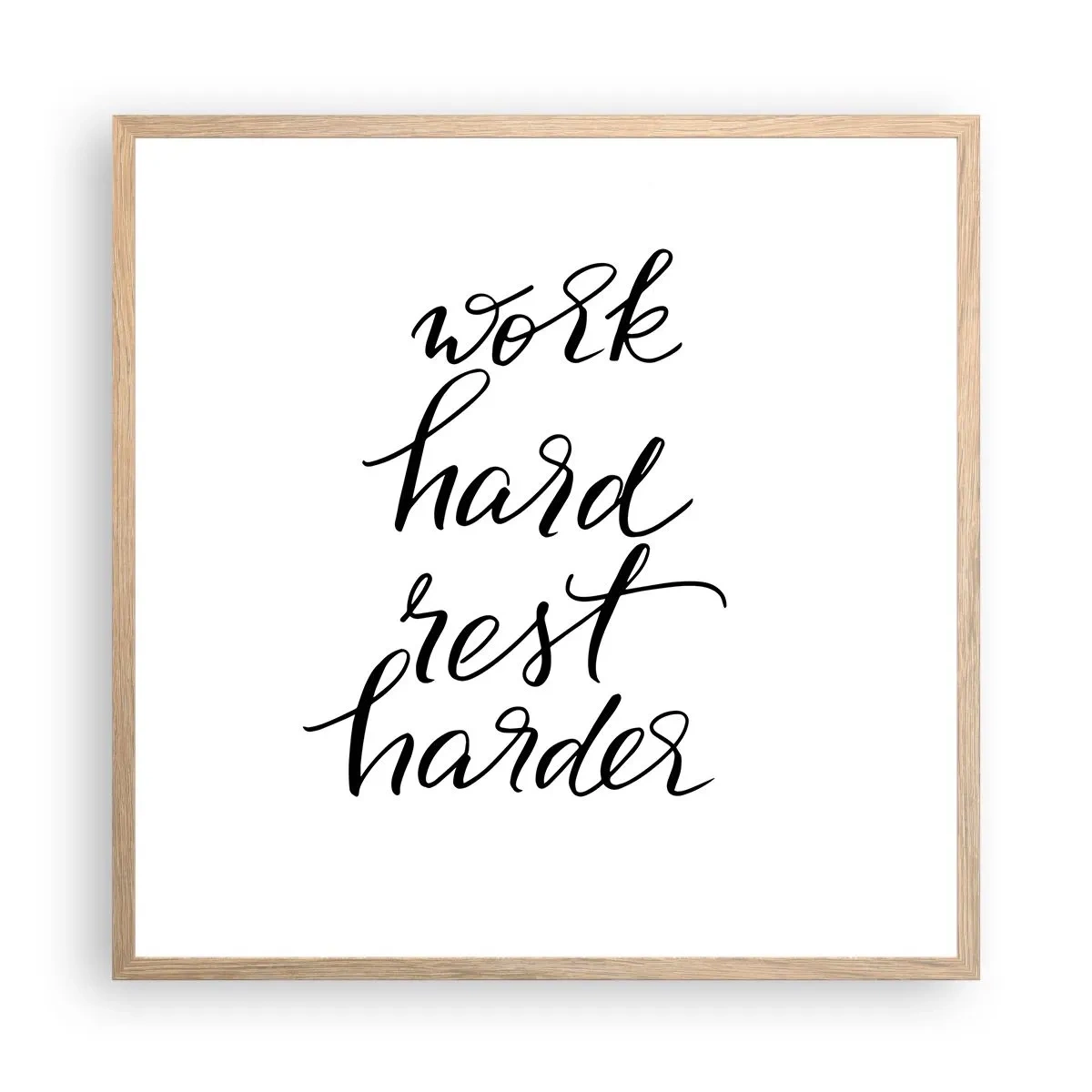 Poster în ramă de stejar deschis - Echilibrul vieții - 60x60 cm
