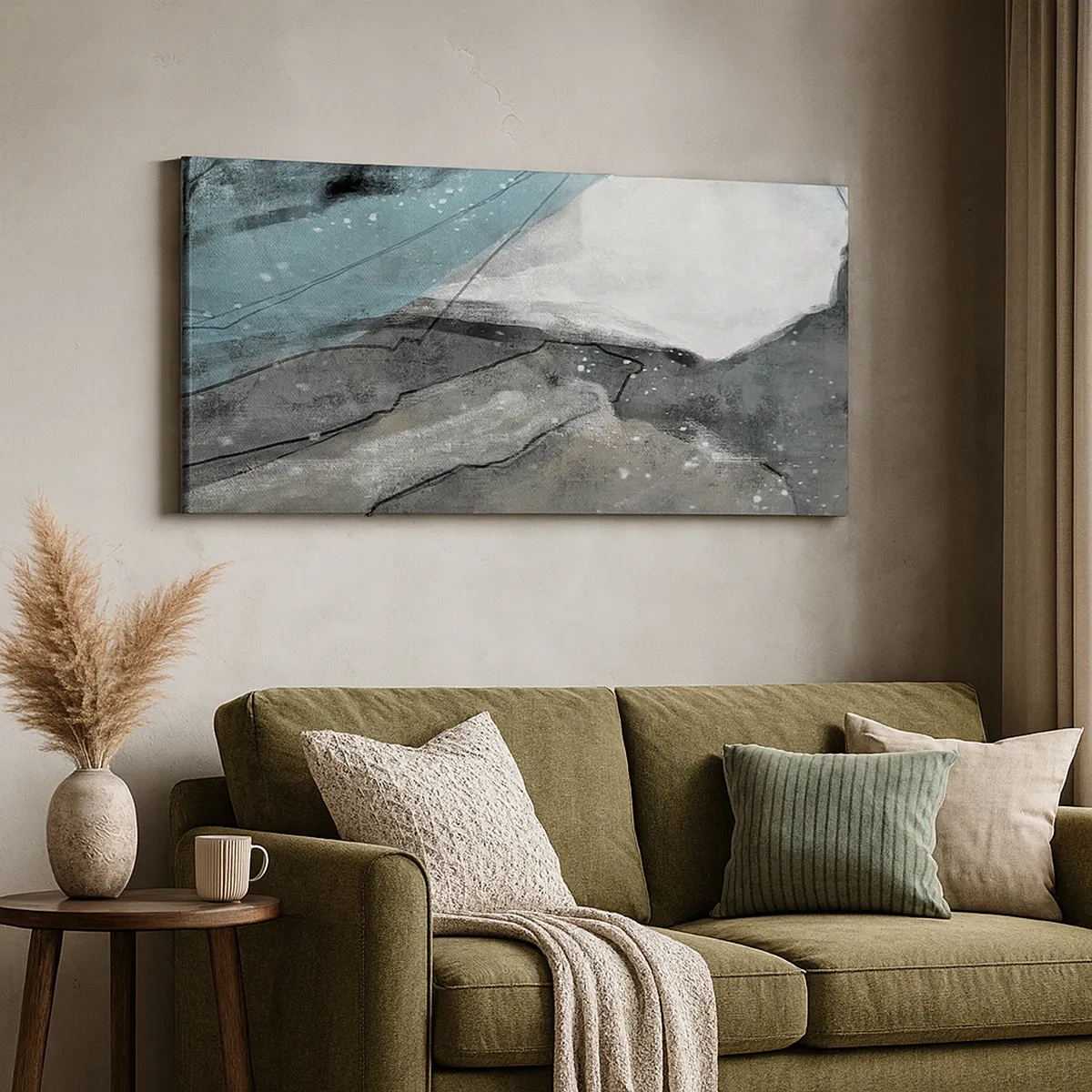 Tablou pe pânză - Abstracție: roci și gheață - 30x30 cm