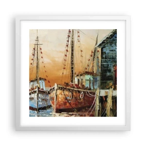 Poster în ramă albă - Întoarcere pașnică - 40x40 cm