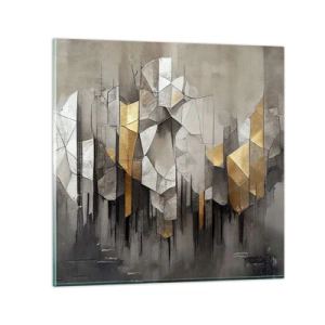 Tablou pe sticlă - Compoziție de gheață și lumină - 40x40 cm