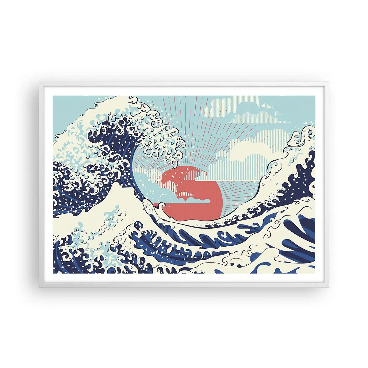 Poster în ramă albă - Din inspirații japoneze - 100x70 cm